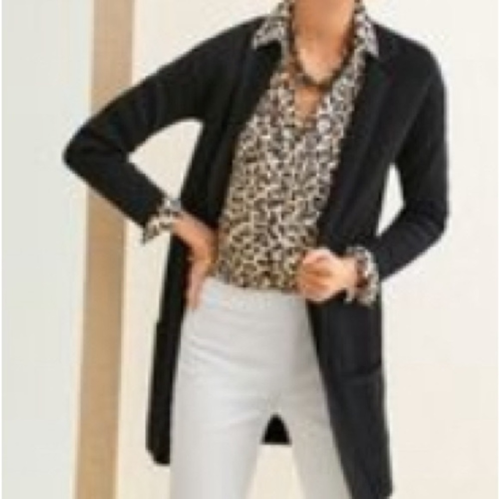 NWOT Talbots animal print dressy blouse leopard print size 12 Petite non iron